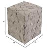 Hand Woven Leather Pouf Cowhide Hair on Pouf Patch Work Beautiful for Living Room & Bedroom Grey MC004 (16'0 Inches Hight & 3 Feet Length, Grey) view 1
