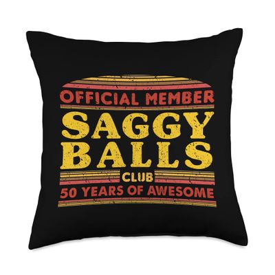 50 Years of Awesome official member saggy balls club 50 Throw Pillow