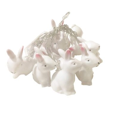 ABOOFAN String Easter Rabbit Lights Easter Electric Lights Led Rabbit Party Ornament Led Bunny White Outdoor Animal