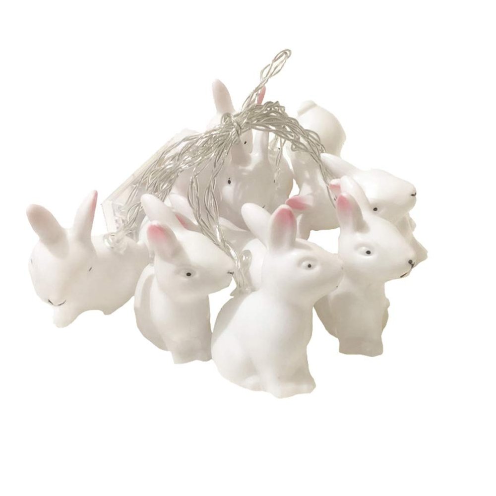 ABOOFAN String Easter Rabbit Lights Easter Electric Lights Led Rabbit Party Ornament Led Bunny White Outdoor Animal