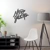 Badger Steel USA - Never Give Up - Metal Wall Art - 24" X 21" - Black view 1