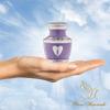 4 Small Urns for Ashes for Women or Men - Set of 4 Purple Urn with Angel Wings - Mini Heart Male and Female Cremation Keepsakes - Memorial Burial for Mom Mother view 2