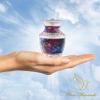 4 Small Urns for Ashes for Women or Men - Set of 4 Galaxy Urns with Angel Wings - Mini Space UniversUrns Male and Female Cremation Keepsakes - Memorial Burial Urn for Mom Mother view 2