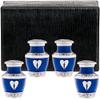 4 Pack Small Urns for Ashes for Women or Men - Set of 4 Blue Mini Urn with Angel Wings - Heart Earn Male and Female Cremation Keepsakes - Memorial Burial view 1