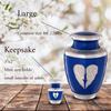 4 Pack Small Urns for Ashes for Women or Men - Set of 4 Blue Mini Urn with Angel Wings - Heart Earn Male and Female Cremation Keepsakes - Memorial Burial view 3