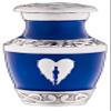 4 Pack Small Urns for Ashes for Women or Men - Set of 4 Blue Mini Urn with Angel Wings - Heart Earn Male and Female Cremation Keepsakes - Memorial Burial view 4