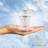 4 Pack Small Urns for Ashes for Women or Men - Set of 4 White Mini Urns with Angel Wings - Heart Urns Male and Female Cremation Keepsakes - Memorial Burial Urn view 2