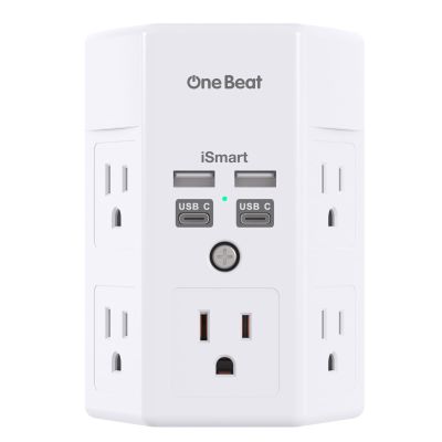 One Beat Surge Protector Wall Outlet Extender,3-Sided Outlet Splitter 1680J