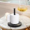 Cabilock Vertical Roll Paper Holder Desktop Tissue Rack for Bathroom Kitchen Home Decor Retractable Stand for Paper Finish view 3