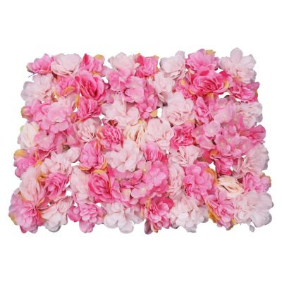 6 Pcs Artificial Flower Wall Panels 60x40cm 3D Flower Background for Wall, Wedding Flower Decorations Wall Silk Rose Panels for Photo Areas, Stage Background Wall(Dahlia + Rose Red Rose)
