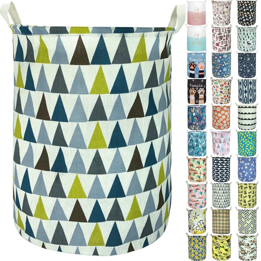 Aouker Merdes 19.7 Waterproof Foldable Laundry Hamper, Dirty Clothes Laundry Basket, Linen Bin Storage Organizer for Toy Collection (Triangle2)