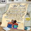 to My Best Friend, Friends are Our Chosen Family, My Dear Friend I Thank You, Customized Names, On Birthday, Friendship Day, Ultra Soft Light Weight Super Warm Fleece Blanket Gift view 2