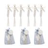 LUXFINA 52PCS Personalized Wedding Favors Macrame Keychains with Tassels,Wedding Party Souvenir Gift Set, Wedding Gifts for Guests for Car Key Purse Phone Supplies, Beige; view 1