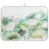 Absorbent Dish Drying Mat for Kitchen Counter - Lotus Watercolor Microfiber Drying Pad, Reversible Drainer Mats for Countertop, Lager 18 x 24 inch view 1