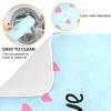 Absorbent Dish Drying Mat for Kitchen Counter - Blue Love Cat Microfiber Drying Pad, Reversible Drainer Mats for Countertop, Lager 18 x 24 inch view 2