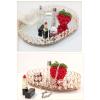 JIARY Gold Crystal Mirror Tray Glass Mirror Jewelry Storage Box Cosmetic Shelf Desktop Storage,Gold,Large view 3