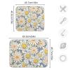 Absorbent Dish Drying Mat for Kitchen Counter - Flowers Lotus Yellow Microfiber Drying Pad, Reversible Drainer Mats for Countertop, Lager 18 x 24 inch view 3
