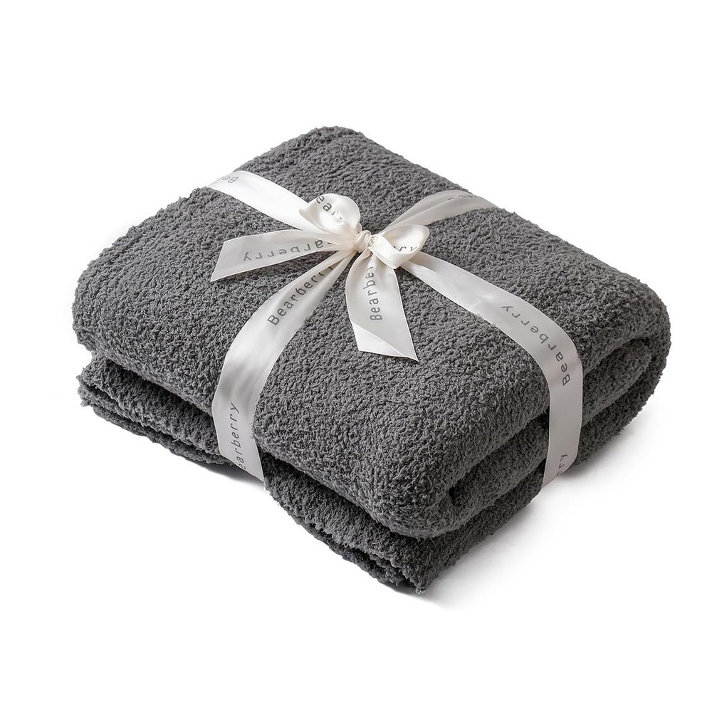 bearberry Super Soft Fluffy Throw Blanket Lightweight Cozy Warm Throw Blankets for Couch Bed Sofa All Season (Dark Grey, 53x71)