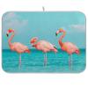 Absorbent Dish Drying Mat for Kitchen Counter - Blue Beach Flamingos Microfiber Drying Pad, Reversible Drainer Mats for Countertop, Lager 18 x 24 inch view 1