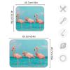 Absorbent Dish Drying Mat for Kitchen Counter - Blue Beach Flamingos Microfiber Drying Pad, Reversible Drainer Mats for Countertop, Lager 18 x 24 inch view 3