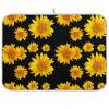 Absorbent Dish Drying Mat for Kitchen Counter - Yellow Sunflower Flowers Black Microfiber Drying Pad, Reversible Drainer Mats for Countertop, Lager 18 x 24 inch view 1