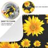 Absorbent Dish Drying Mat for Kitchen Counter - Yellow Sunflower Flowers Black Microfiber Drying Pad, Reversible Drainer Mats for Countertop, Lager 18 x 24 inch view 2