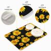 Absorbent Dish Drying Mat for Kitchen Counter - Yellow Sunflower Flowers Black Microfiber Drying Pad, Reversible Drainer Mats for Countertop, Lager 18 x 24 inch view 4