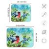 Absorbent Dish Drying Mat for Kitchen Counter - Winter Snow Blue Bird Microfiber Drying Pad, Reversible Drainer Mats for Countertop, Large 18" x 24" view 3