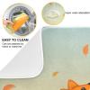 Absorbent Dish Drying Mat for Kitchen Counter - Cute Fox Microfiber Drying Pad, Reversible Drainer Mats for Countertop, Lager 18 x 24 inch view 2