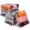 6 Packs Clear Zippered Storage Bags Sweater Moth Bags Plastic Storage for Blankets Clothes Bed Sheet Organizer with Zipper for Closet Linen Sweater Bed Sheet Clothes Pillow(16 x 14 x 4 Inch) view 1
