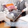 6 Packs Clear Zippered Storage Bags Sweater Moth Bags Plastic Storage for Blankets Clothes Bed Sheet Organizer with Zipper for Closet Linen Sweater Bed Sheet Clothes Pillow(16 x 14 x 4 Inch) view 4