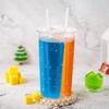20PCS Disposable Split Cup for Drinks, Round Plastic Drink Cups with Lids, Clear Double Grid Bubble Tea Cup Smoothie Coffee Mug Sharing Tumblers for Milk Tea Juice Party Supplies Valentines Day view 4