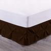 100% Cotton 600 Thread Count Pinch Pleated Bed Skirt, 1 Piece Pinch Pleat Bed Skirt 18" Drop Split Corner Bed Skirt (Full Size, Chocolate) view 1