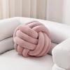 Sioloc Soft Knot Ball Pillows,Round Throw Pillow Cushion Home Decoration Plush Pillow,Throw Knotted Pillow Handmade Round Plush Pillow7.8inches,Blush view 1