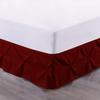 100% Cotton 600 Thread Count Pinch Pleated Bed Skirt, 1 Piece Pinch Pleat Bed Skirt 18" Drop Split Corner Bed Skirt (King Size, Burgundy) view 1