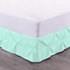 100% Cotton 600 Thread Count Pinch Pleated Bed Skirt, 1 Piece Pinch Pleat Bed Skirt 15" Drop Split Corner Bed Skirt (Twin Size, Aqua) view 1