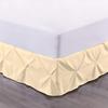 100% Cotton 600 Thread Count Pinch Pleated Bed Skirt, 1 Piece Pinch Pleat Bed Skirt 18" Drop Split Corner Bed Skirt (King Size, Ivory) view 1