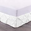 100% Cotton 600 Thread Count Pinch Pleated Bed Skirt, 1 Piece Pinch Pleat Bed Skirt 15" Drop Split Corner Bed Skirt (Twin Size, White) view 1