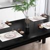 AWQM Dining Room Table Set, Kitchen Set with 2 Benches, Ideal for Home, and Room, Breakfast of 43.3x23.6x28.5 inches, Benches 38.5x11.8x17.5 Black view 3