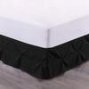100% Cotton 600 Thread Count Pinch Pleated Bed Skirt, 1 Piece Pinch Pleat Bed Skirt 15" Drop Split Corner Bed Skirt (Full Size, Black) view 1