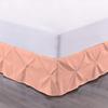 100% Cotton 600 Thread Count Pinch Pleated Bed Skirt, 1 Piece Pinch Pleat Bed Skirt 18" Drop Split Corner Bed Skirt (Queen Size, Peach) view 1