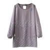 FYYSJW Aprons for Women with Pockets, Cotton And Linen Long Sleeve Aprons,Chef Cooking Cute Work Apron for Teens Adult Smock,Gray,44" Wx34 L view 1