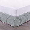 100% Cotton 600 Thread Count Pinch Pleated Bed Skirt, 1 Piece Pinch Pleat Bed Skirt 15" Drop Split Corner Bed Skirt (Queen Size, Light Grey) view 1