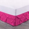 100% Cotton 600 Thread Count Pinch Pleated Bed Skirt, 1 Piece Pinch Pleat Bed Skirt 18" Drop Split Corner Bed Skirt (King Size, Hot Pink) view 1