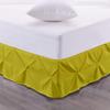 100% Cotton 600 Thread Count Pinch Pleated Bed Skirt, 1 Piece Pinch Pleat Bed Skirt 15" Drop Split Corner Bed Skirt (Twin Size, Yellow) view 1