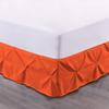 100% Cotton 600 Thread Count Pinch Pleated Bed Skirt, 1 Piece Pinch Pleat Bed Skirt 18" Drop Split Corner Bed Skirt (Full Size, Orange) view 1