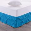 100% Cotton 600 Thread Count Pinch Pleated Bed Skirt, 1 Piece Pinch Pleat Bed Skirt 18" Drop Split Corner Bed Skirt (Twin Size, Turquoise) view 1