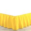 100% Cotton 600 Thread Count 1 Piece Dust Ruffle Bed Skirt 15" Drop Dust Ruffle with Platform, Gathered Styling (Full Size, Yellow) view 1