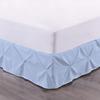 100% Cotton 600 Thread Count Pinch Pleated Bed Skirt, 1 Piece Pinch Pleat Bed Skirt 18" Drop Split Corner Bed Skirt (Full Size, Light Blue) view 1