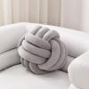 Sioloc Soft Knot Ball Pillows,Round Throw Pillow Cushion Home Decoration Plush Pillow,Throw Knotted Pillow Handmade Round Plush Pillow7.8inches,Grey view 1